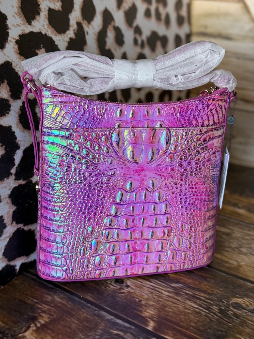 FIRM PERFECT EYE Brahmin Katie PURPLE IRIS crossbody NWT Iridescent Glow - Picture 4 of 14
